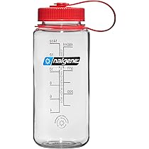 Nalgene Tritan 16oz Plastic Water Bottle Gray w/Blue Cap